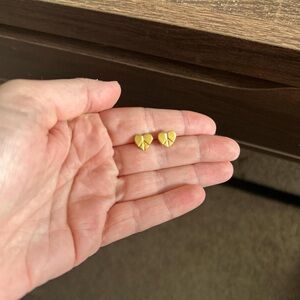 Alex and Ani Gold Heart Earrings